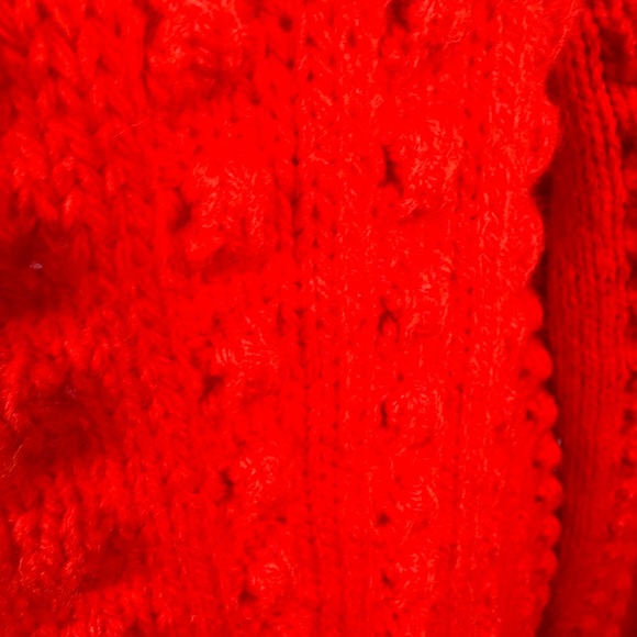 Lego Target Open Front Popcorn Knit Long Length Cardigan Size XS Red - Picture 2 of 6